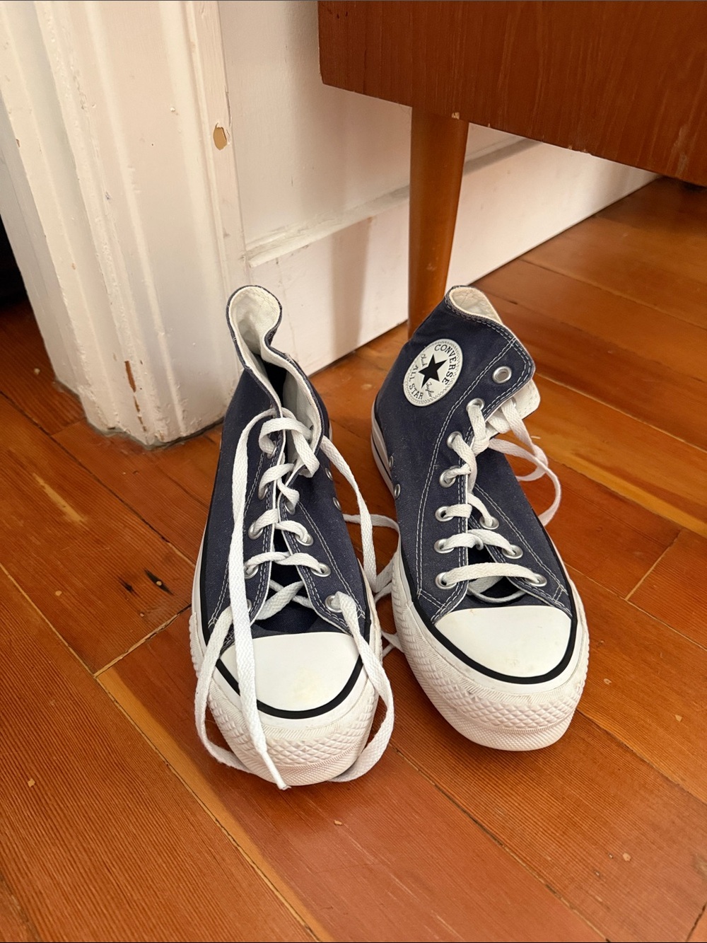 Converse Navy and White High-Top Canvas Sneakers